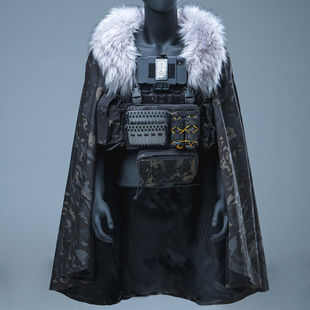 TRN BAC黑灰工业国风战术背心挂载披风 风雪玉门