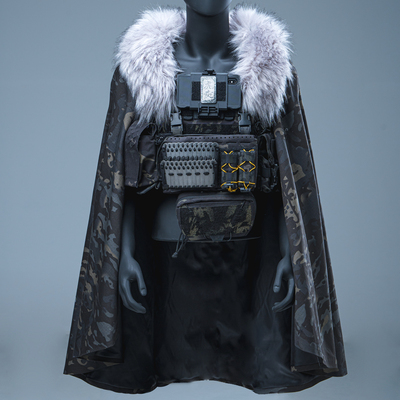 黑灰工业国风战术背心挂载披风