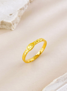 5G黄金hellokitty戒指卡通凯蒂猫足金纯金KT猫咪婚戒送女友礼物