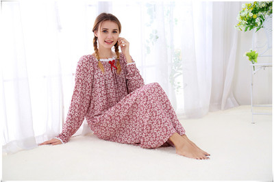 女士长款加大码韩版公主风家居服