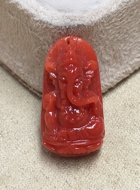 七宝珊瑚：服饰百搭 象神吊坠，雕工精美品质品相如图 DIY配饰