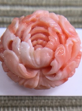 七宝珊瑚：粉色牡丹花珠子适合DIY手串项链耳饰标价为总价