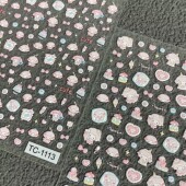 可爱三丽鸥皮安诺piano小羊浮雕美甲贴纸少女心手机壳diy装 饰贴