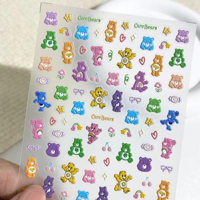 可爱CareBears小熊浮雕美甲贴纸