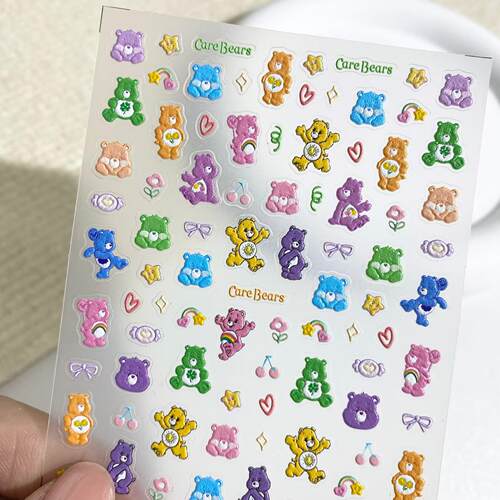 可爱CareBears小熊浮雕美甲贴纸