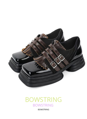 BOWSTRING2024秋原创du家新品复古真皮流苏小皮鞋学院风厚底鞋女