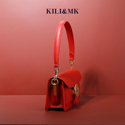 BOAT TAIL&CK轻奢小众高级感真皮斜挎包包女款2025新款单肩腋下包