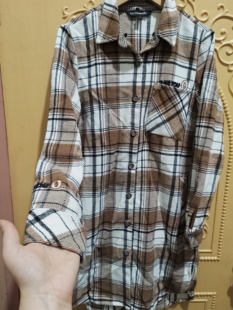 女款衬衫春秋纯棉翻领方格格子女薄外套防晒开衫小码