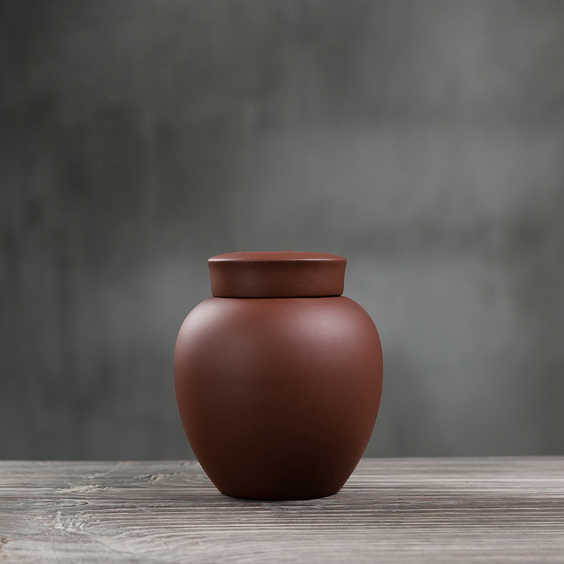 紫砂迷你便携茶叶罐中式小号纯色