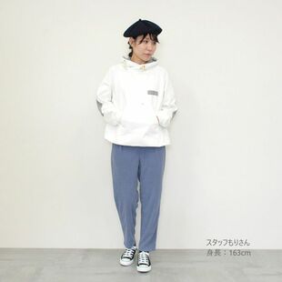 初原家女士套头带帽卫衣女款毛圈白色宽松版日系螺纹底摆