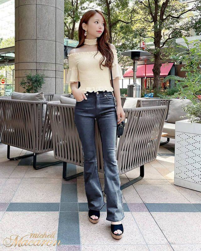 初原女士修身弹力高腰长裤