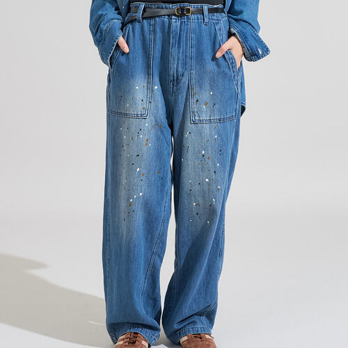 初原家日系女款油漆点牛仔长裤女士直筒裤柔软舒适freaksstore,女装/女士精品,牛仔裤,淘宝优惠券,粉丝福利购,淘宝优惠卷