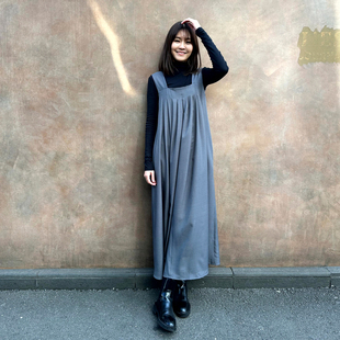 初原家女士连衣裙薄款凉爽背带裙女款背心裙夏款长裙日系宽松