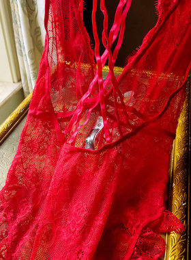 艾塔丽丝新品女士蕾丝性感连体衣裆部可打开建议707580