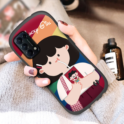 适用OPPOReno7手机壳OPPO女款Reno6可爱5Pro软硅胶K厚防摔8p全包