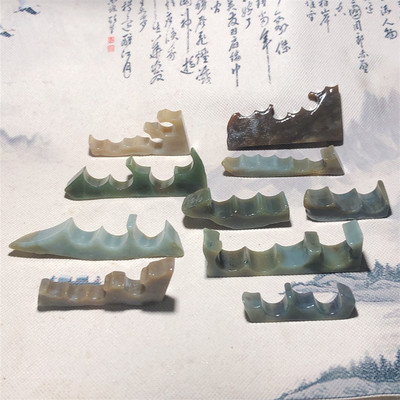 和田玉籽料白玉玉石笔架