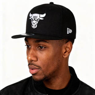 NEW 黑白街头嘻哈男女帽 ER纽亦华9FIFTY棒球帽NBA芝加哥公牛经典