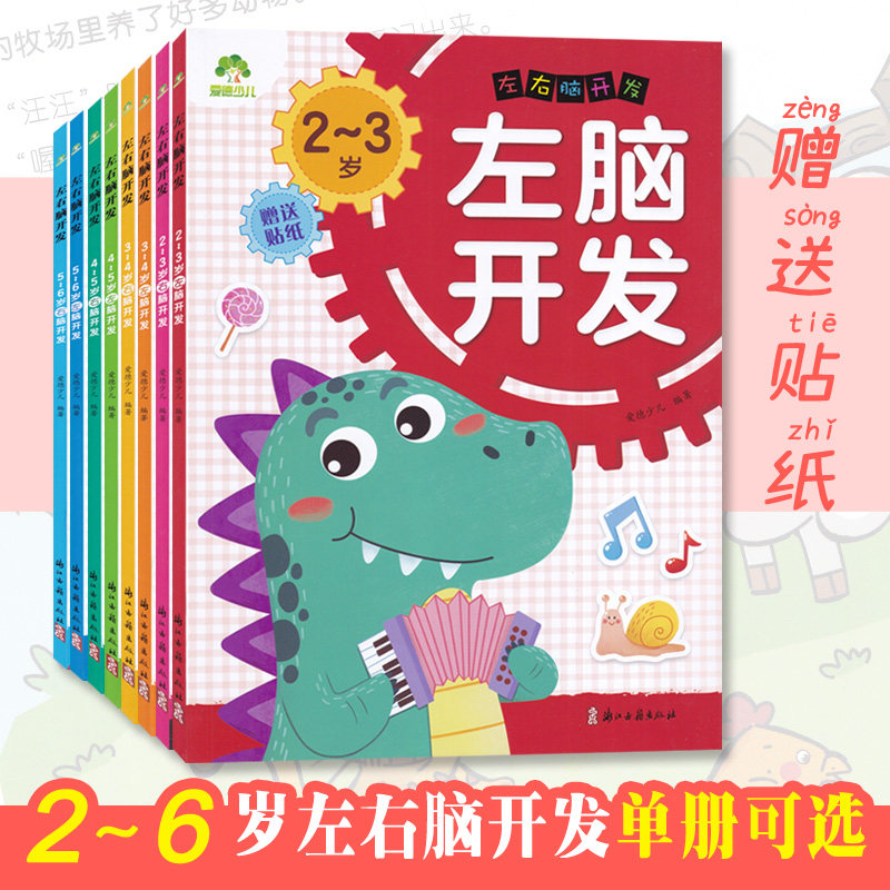左右脑开发2二3三4四5五6六岁 儿童益智启蒙逻辑思维训练专注力游戏书 学前幼儿园早教认知亲子阅读书籍 爱德少儿 浙江古籍出版社