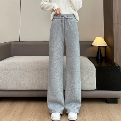 特厚羊羔绒运动加厚绒裤女冬天季2025东北外穿棉裤加绒阔腿卫裤女
