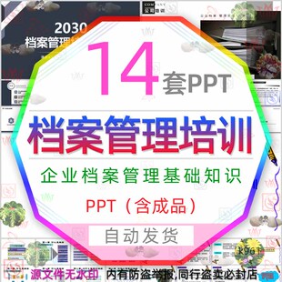 企业档案管理基础知识培训PPT模板电子文档整理人事档案分类归档