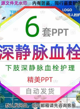 医院治疗人工髋关节置换后预防下肢深静脉血栓护理查房PPT模板wps