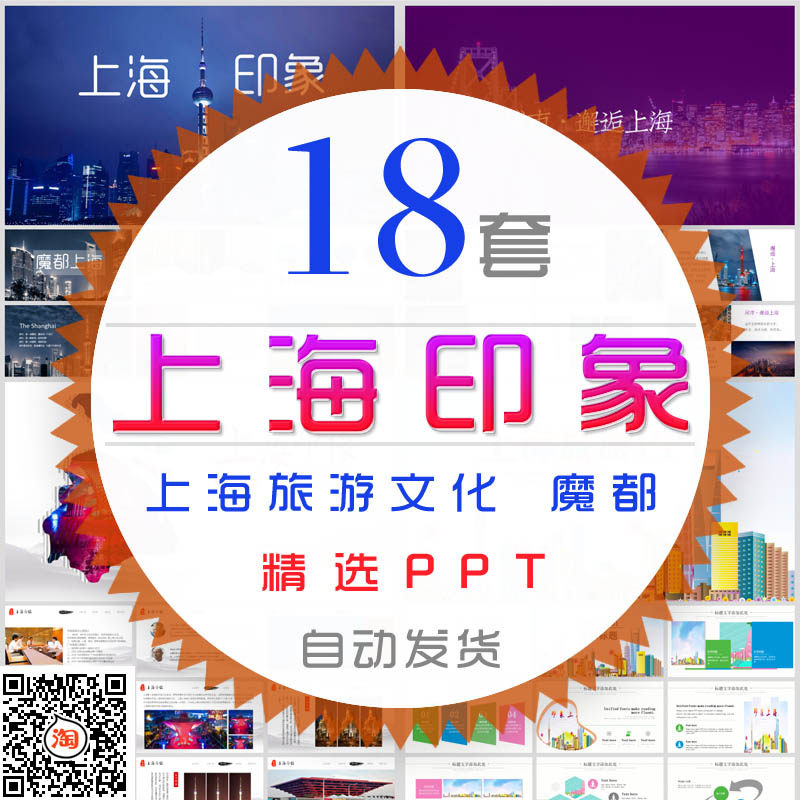 魔都魅力上海旅行电子相册城市旅游邂逅上海印象文化宣传ppt模板