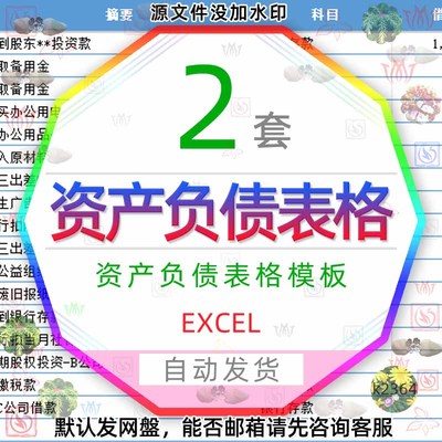 金融理财资产负债表公式Excel表格自动生成现金流量表杜邦分析表3