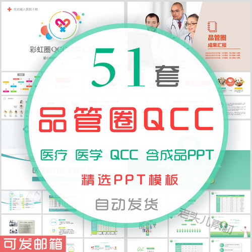 医生护士医疗护理品管圈QCC小组成果汇报ppt模板医学医院PDCA循环