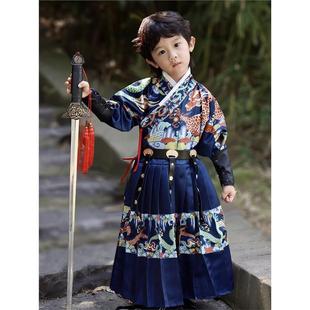 春秋男童汉服男宝宝男孩飞鱼服儿童中国风高端明制原创儿童拜年服