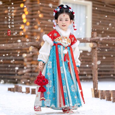 汉服女童2026新款儿童国风日常可穿汉服冬季古风仙气唐装冬装
