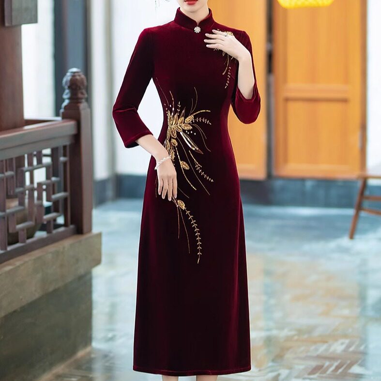 喜婆婆婚宴装晚礼服平时可穿中年
