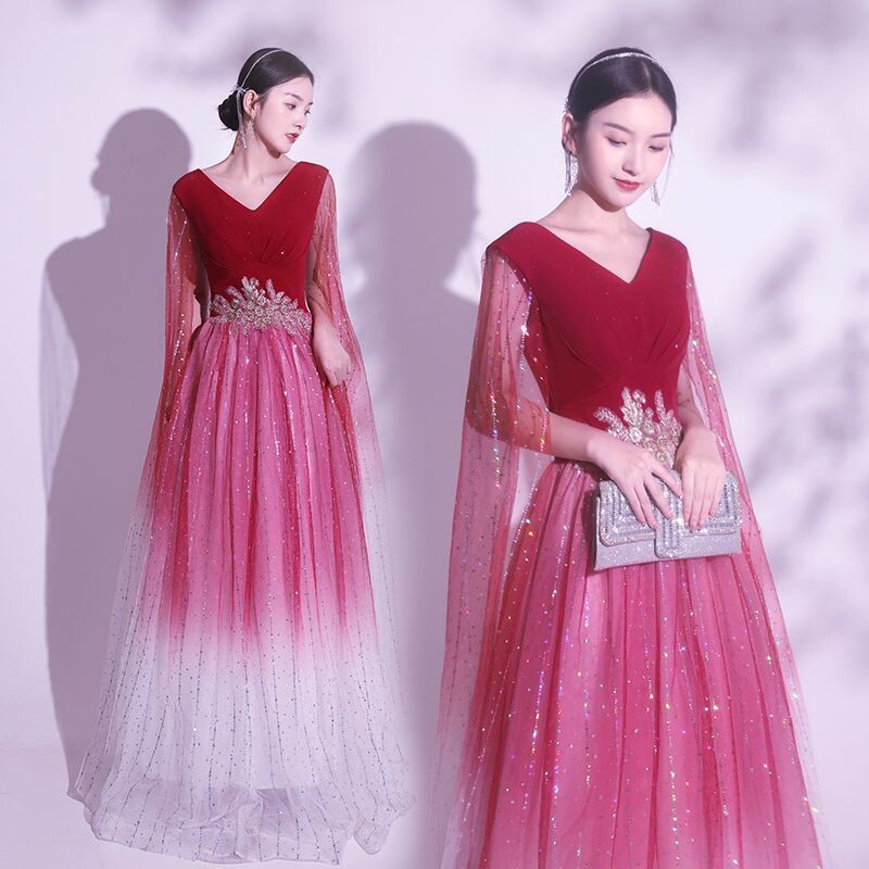 红歌比赛服指挥服独唱朗诵晚礼服