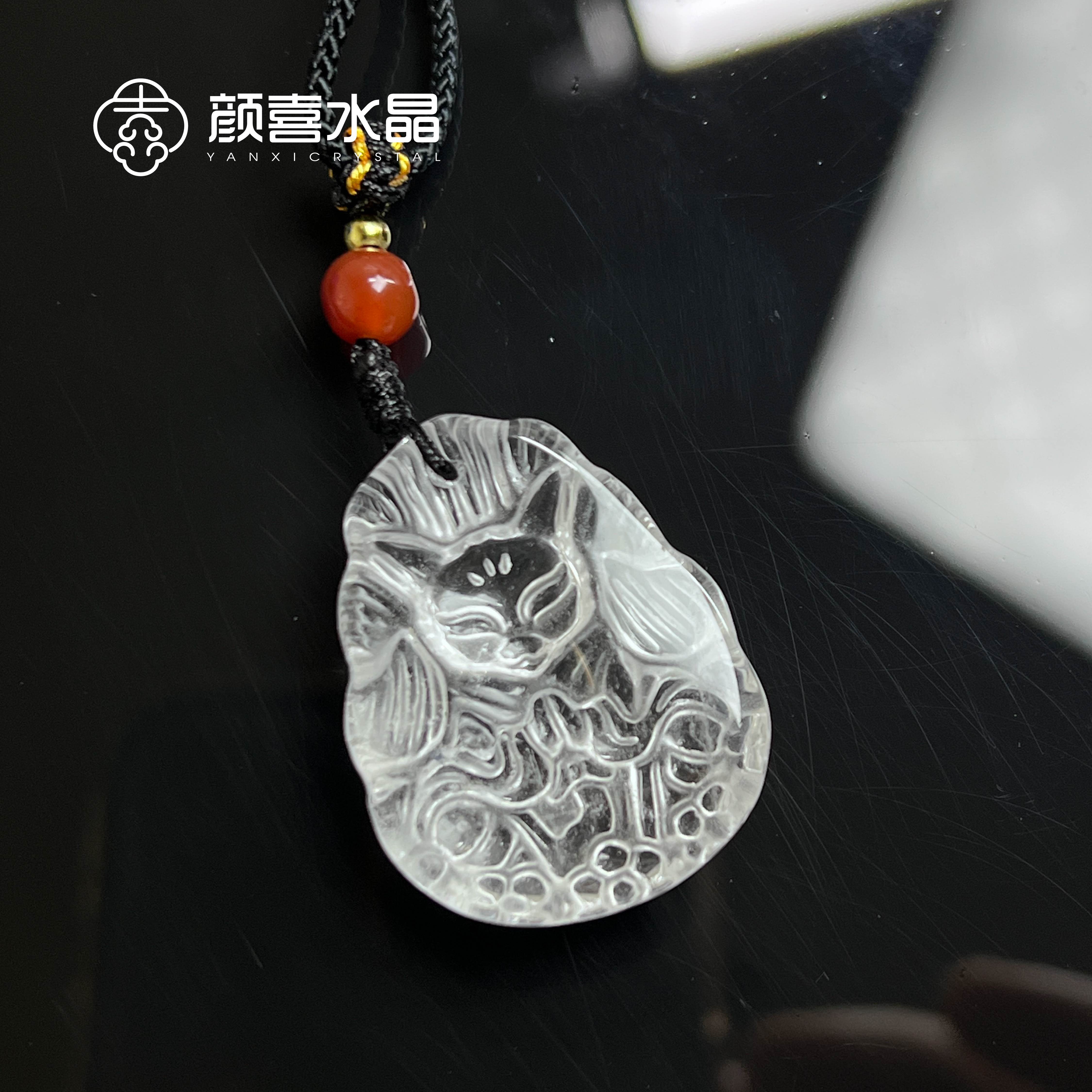 颜喜｜天然白水晶凤九吊坠（多样性发一）（简易款）