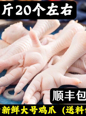 顺丰包邮 4斤大号鸡爪新鲜大号长鸡爪批发带骨鸡爪子冷冻鸡爪2斤