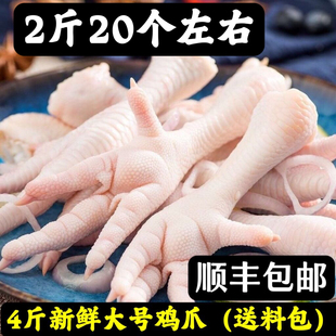 顺丰包邮 4斤大号鸡爪新鲜大号长鸡爪批发带骨鸡爪子冷冻鸡爪