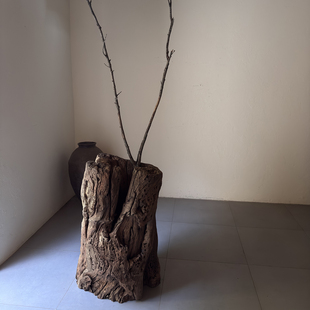 民间古旧老木桶侘寂风艺术空间装饰朽木烂木头木桶装饰2621