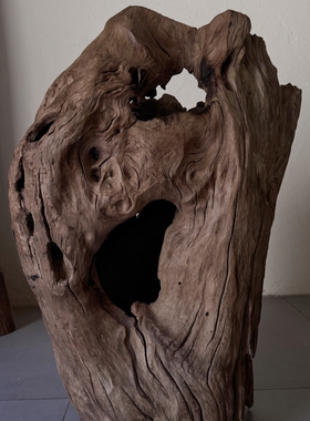 天然风化木枯木立柱桶老古董装饰收藏风化枯木装饰摆件251014