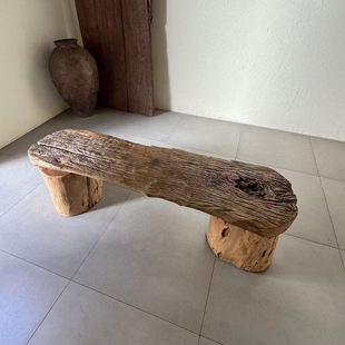 风化木老木头枯木凳子侘寂风空间装饰古旧老木朽木凳子侘寂2512