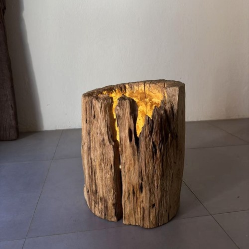 风化木老木头氛围灯老物件装饰