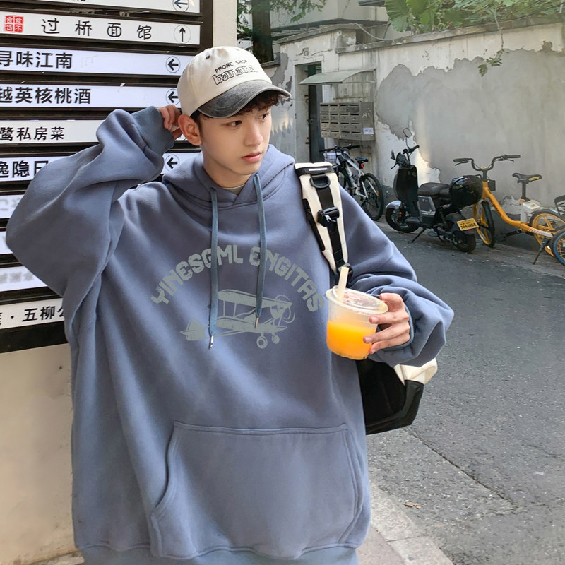 2026秋装新款创意飞机字母印花宽松连帽卫衣A025-W515-P50控68,男装卫衣,电商A025