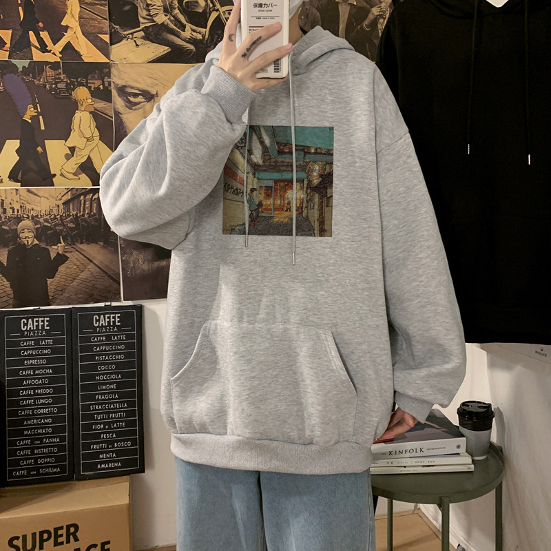 系列款~2026秋冬ins风宽松连帽卫衣大码情侣A025-W115-P55控75,男装卫衣,电商A025