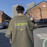2025夏装新款潮牌美式街头字母圆领短袖T恤A025-T7589-P25控38，男装T恤，电商A025
