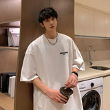 @2025夏季美式小众潮牌纯棉圆领短袖T恤情侣A025-T7538-P25控38，男装T恤，电商A025