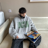 2026秋季新款绿色字母宽松连帽卫衣大码港风A025-W172-P50控68，男装卫衣，电商A025
