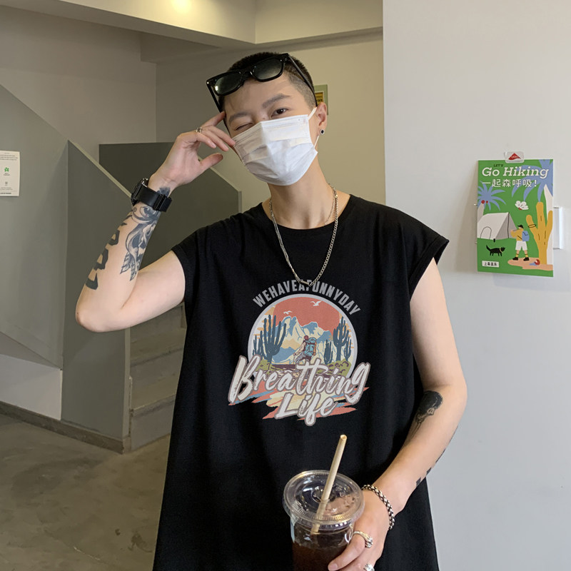 @2025夏装登山字母运动坎肩背心休闲无袖t恤A025-B309-P25控38,男装背心/马甲,电商A025