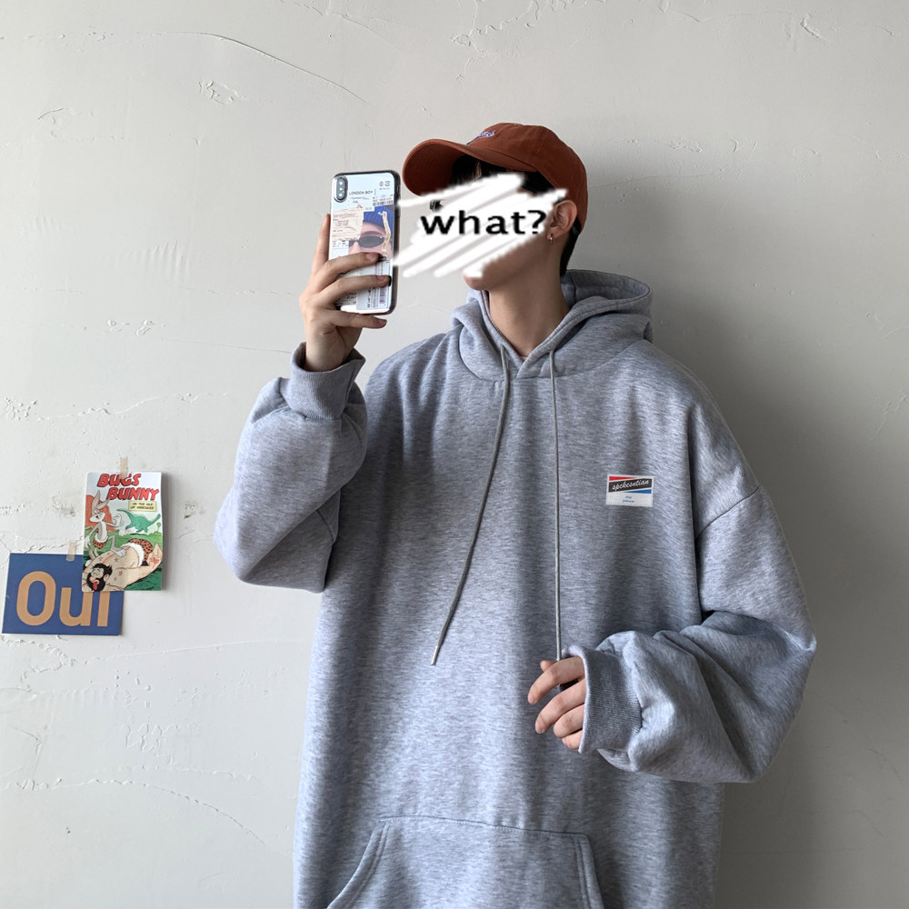 2026春装原创ins风字母宽松大码连帽卫衣情侣A025-W168-P50控68,男装卫衣,电商A025