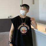 @2025夏装远航旅行字母背心休闲无袖t恤坎肩A025-B308-P25控38，男装背心/马甲，电商A025