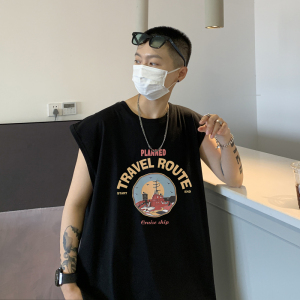 @2025夏装远航旅行字母背心休闲无袖t恤坎肩 A025-B308-P25 控38图片