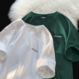 2026夏装小字母宽松圆领短袖T恤港风平铺图A025-T7379-P25控38，男装T恤，电商A025