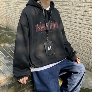 2026秋冬创意字母宽松连帽加绒卫衣大码情侣 A025-W133-P50 控68图片